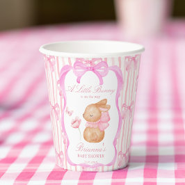 Bunny rosa-buggdusch för babybabydusch monogrammat