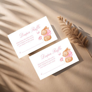 Bunny rosa-buggregat för babydusch-raffel tilläggskort