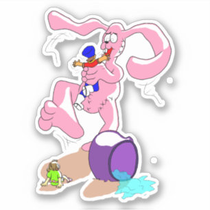 Bunny Rosa Skutt Klistermärken
