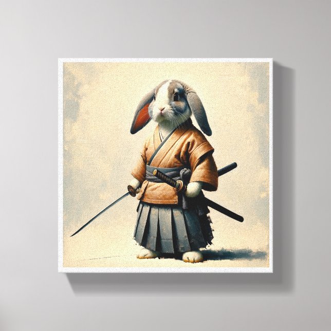 Bunny Samurai Canvastryck (Framsida)