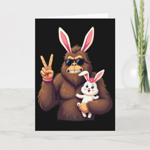 Bunny Sasquatch Bigfoot Sungles Påsk 1 Kort