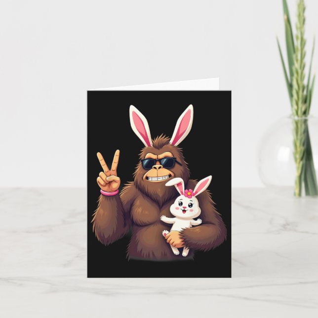 Bunny Sasquatch Bigfoot Sungles Påsk 1 Kort (Framsida)
