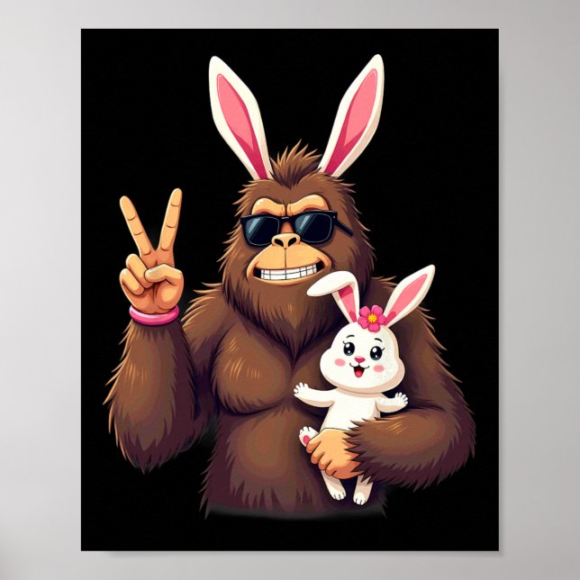 Bunny Sasquatch Bigfoot Sungles Påsk 1 Poster (Framsidan)