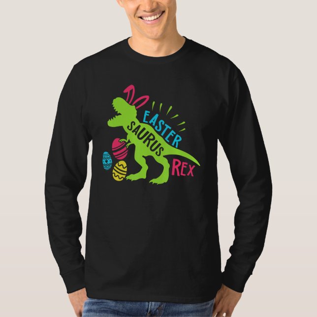 Bunny Saurus Dinosaur Hug Påskägg T Rex Påsk Shirt (Framsida)
