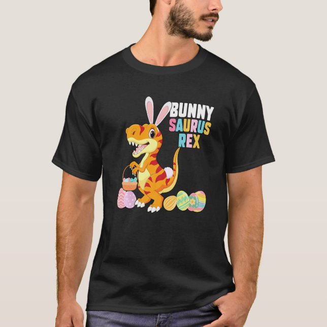 Bunny Saurus Rex Påsk T Shirt (Framsida)