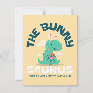 Bunny Saurus rytter påskglädje Julkort