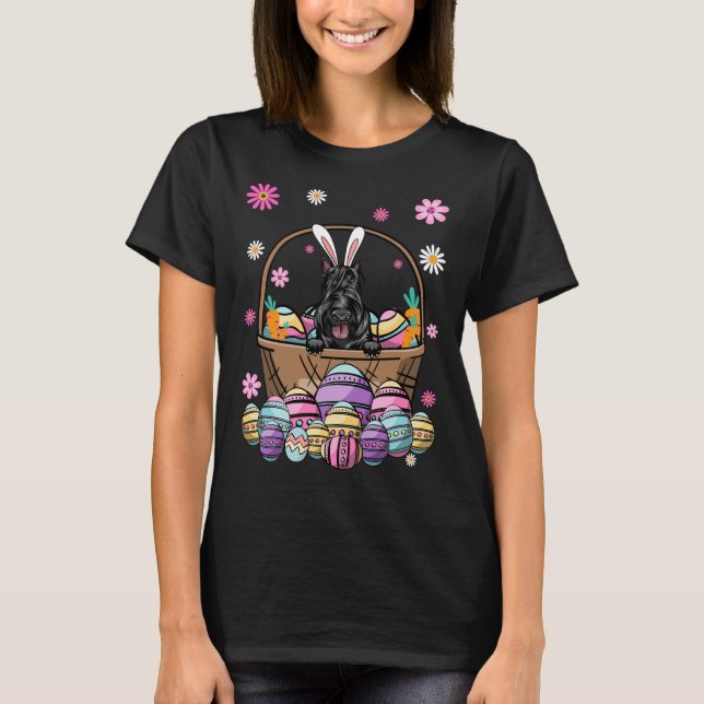 Bunny Scottish Terrier Hund Day Älskare T Shirt (Framsida)