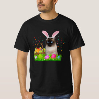 Bunny Siamese Cat Funny Påsk Siamese Cat Lover G T Shirt
