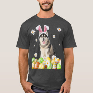 Bunny Siberian husky Hund Glad påsk Dag Älskare Eg T Shirt