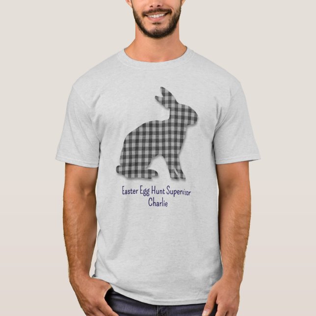 Bunny Silhouette, Påskägget Hunt Supervisor Manar T Shirt (Framsida)