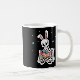 Bunny Skeleton Holding Easter Eggs Funny Easter Da Kaffemugg