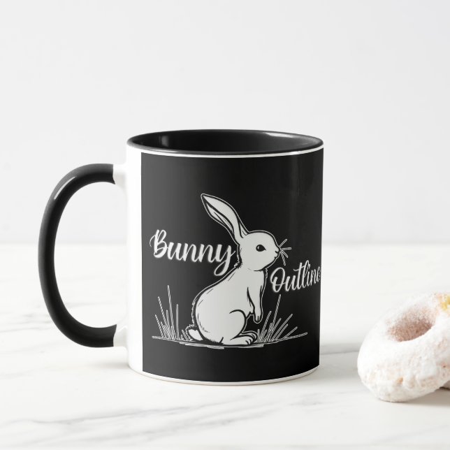 Bunny Sketch – Hand Drawn Rabbit - caneca Mugg (Med munk)