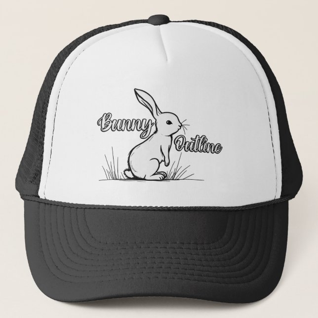 Bunny Sketch – Hand Drawn Rabbit Illustration boné Keps (Framsida)
