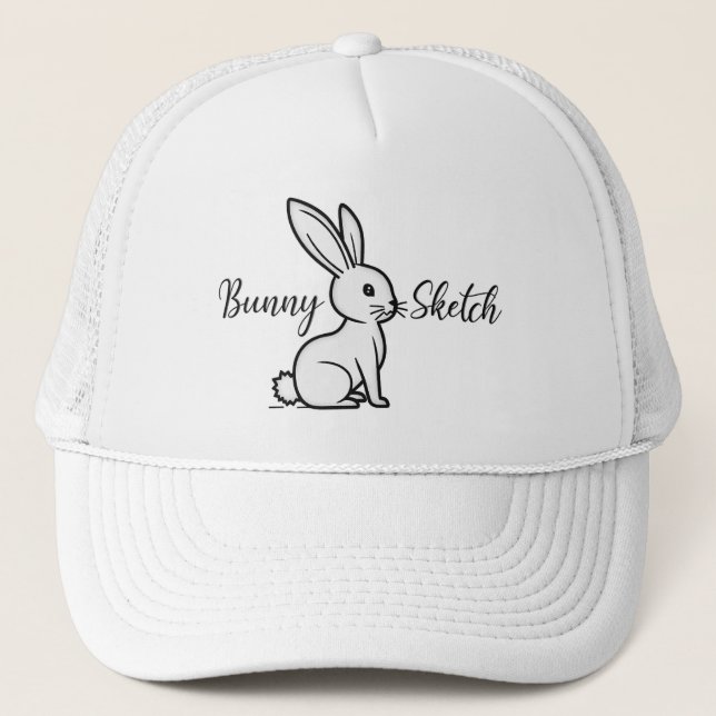 Bunny Sketch – Hand Drawn Rabbit Illustration boné Keps (Framsida)