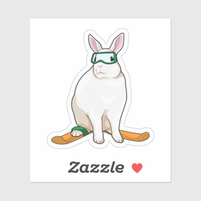 Bunny Skier Ski Klistermärken (Ark)