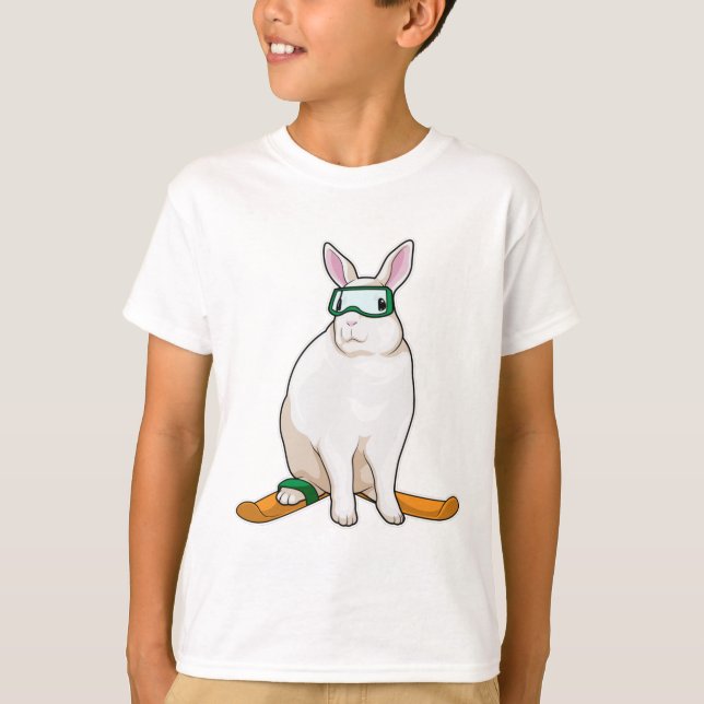 Bunny Skier Ski T Shirt (Framsida)