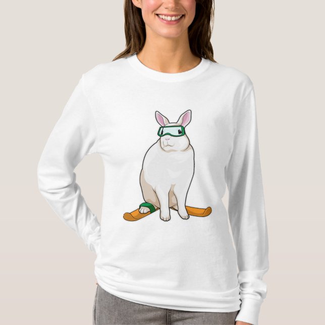 Bunny Skier Ski T Shirt (Framsida)
