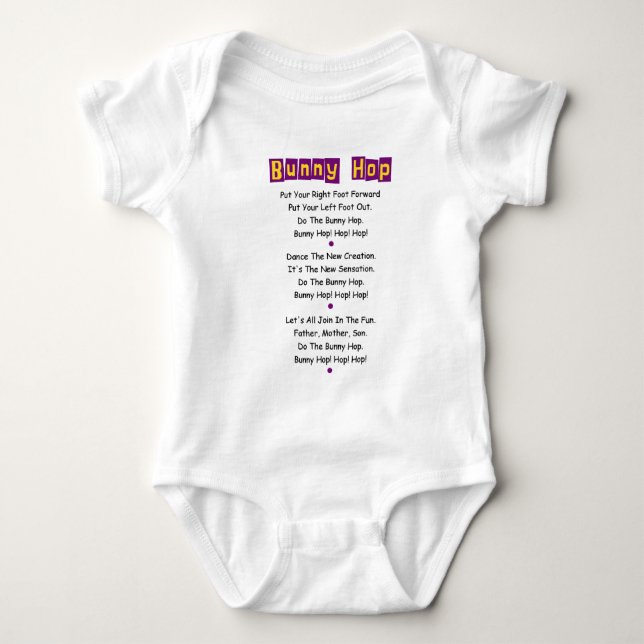 Bunny Skutt Lyrics Baby T-shirt Baby Bodydräkt (Framsida)