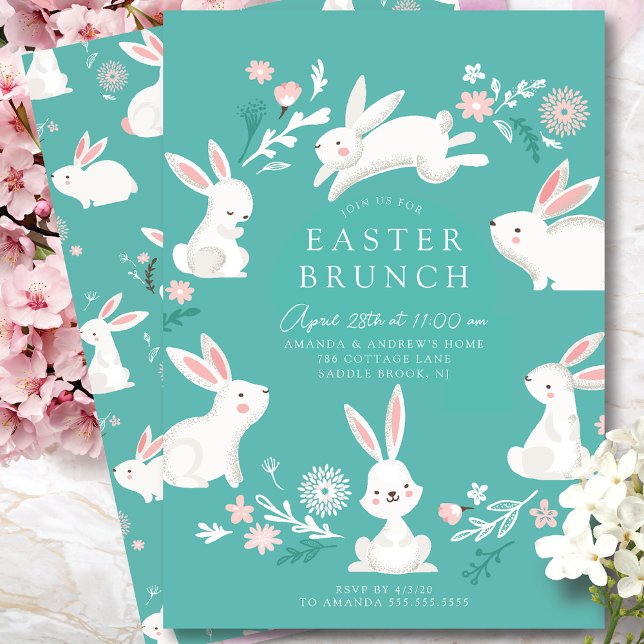 Bunny Skutt Påsk Brunch-inbjudan Inbjudningar (Skapare uppladdad)