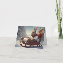 Bunny Sleigh Ride jul Kort