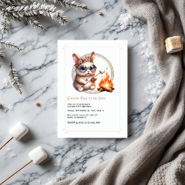 Bunny "S'more Roligt to be one" Camping Birthday Inbjudningar