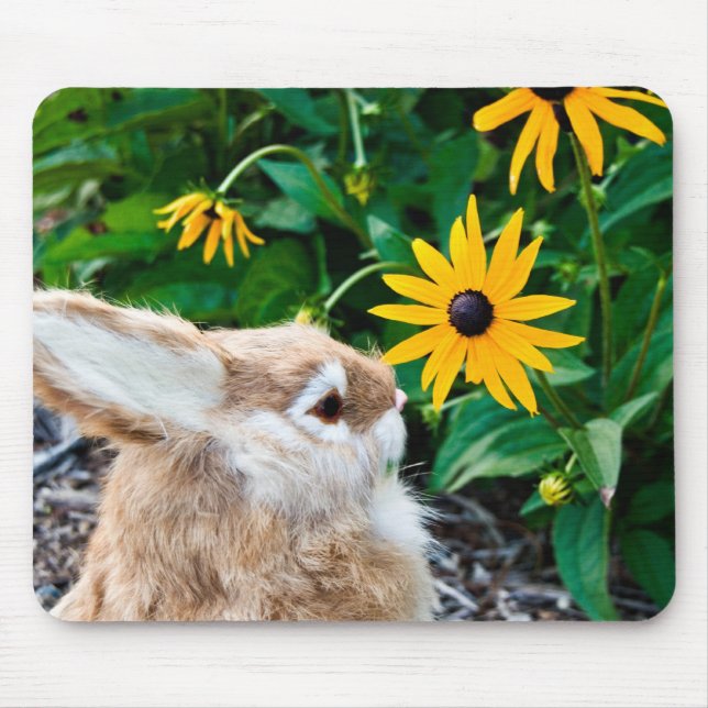 bunny sniffande blomma musmatta (Framsidan)