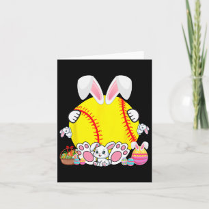 Bunny Softball Boll Costume Påsk Player Fläkt Hunt Kort