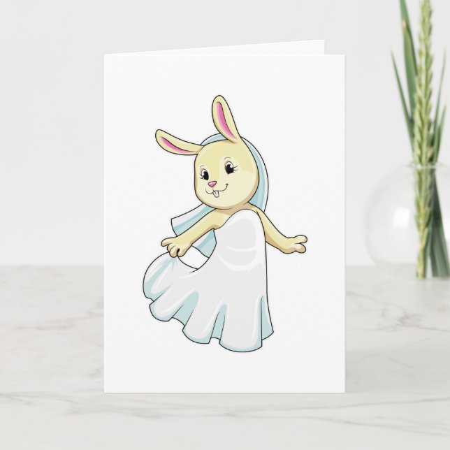 Bunny som Bride med Veil Kort (Framsida)