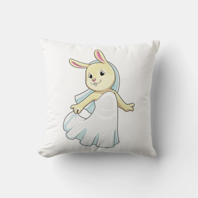 Bunny som Bride med Veil Kudde (Framsida)