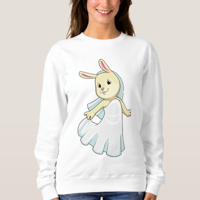Bunny som Bride med Veil T Shirt (Framsida)