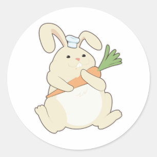 Bunny som Cook med morot Runt Klistermärke