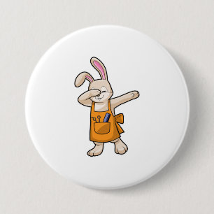 Bunny som Hairdresser med Comb & Scissors Knapp