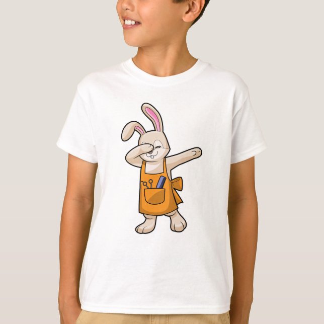Bunny som Hairdresser med Comb & Scissors T Shirt (Framsida)