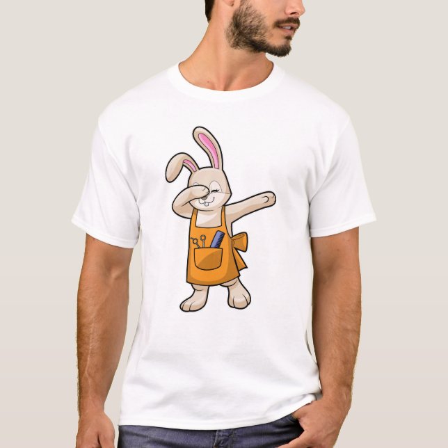 Bunny som Hairdresser med Comb & Scissors T Shirt (Framsida)