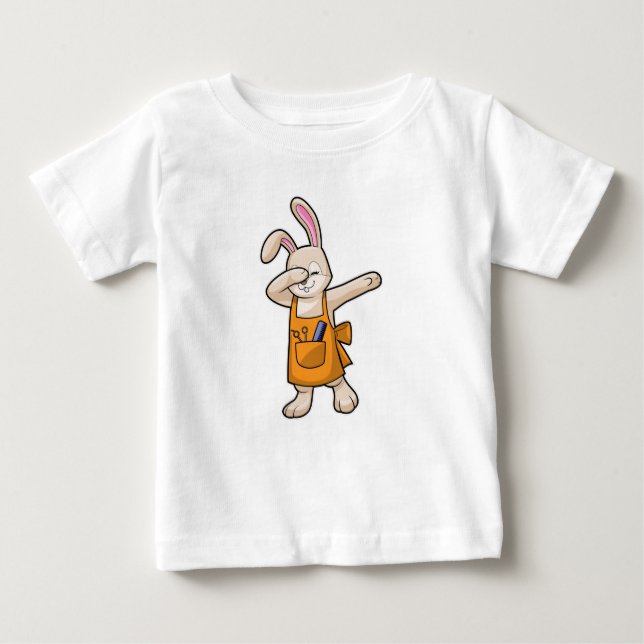 Bunny som Hairdresser med Comb & Scissors T Shirt (Framsida)