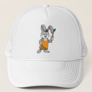 Bunny som målarfärg med färgpensel keps