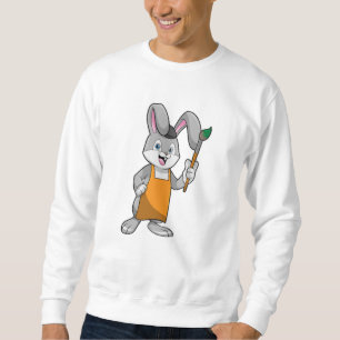 Bunny som målarfärg med färgpensel lång ärmad tröja