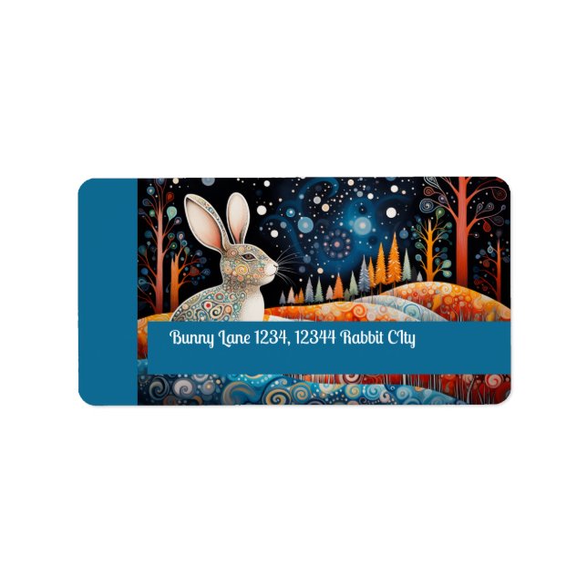 Bunny som önskar dig Hårig God jul! Adressetikett (Framsidan)