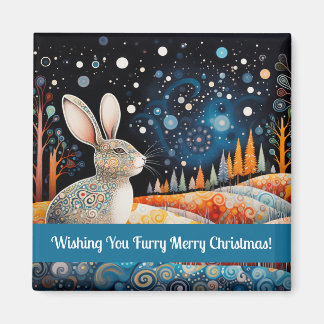 Bunny som önskar dig Hårig God jul! Magnet