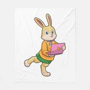 Bunny som sekreterare för bärbara datorer fleecefilt