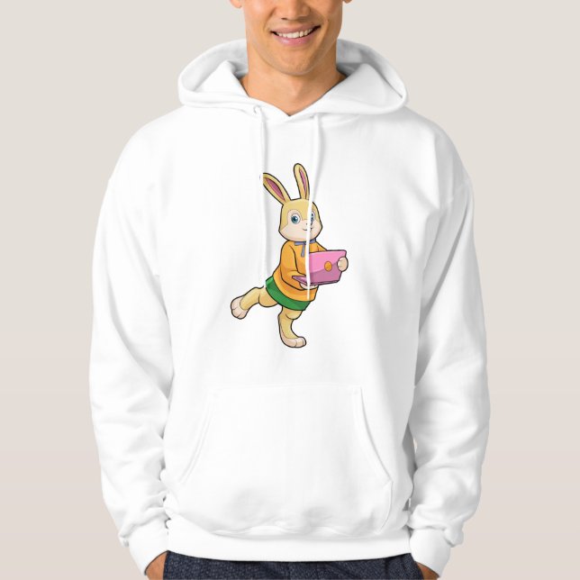 Bunny som sekreterare för bärbara datorer hoodie (Framsida)