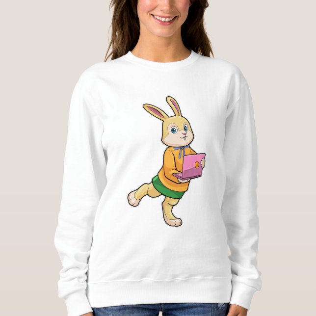 Bunny som sekreterare för bärbara datorer t shirt (Framsida)