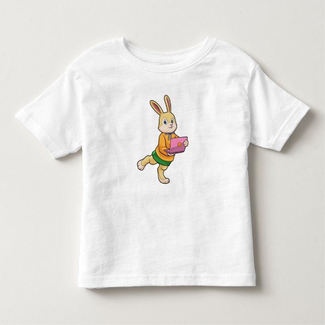 Bunny som sekreterare för bärbara datorer t shirt (Framsida)