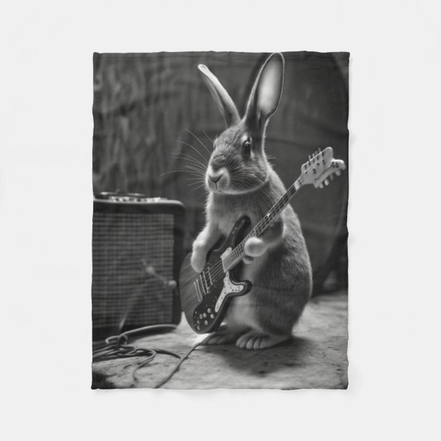 Bunny Spela en Guitar Fleecefilt (Framsidan)