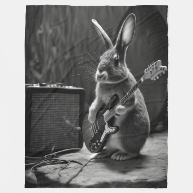 Bunny Spela en Guitar Fleecefilt (Framsidan)