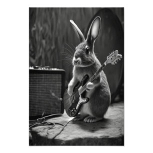 Bunny Spela en Guitar Fototryck