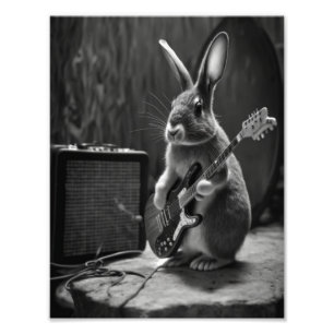 Bunny Spela en Guitar Fototryck
