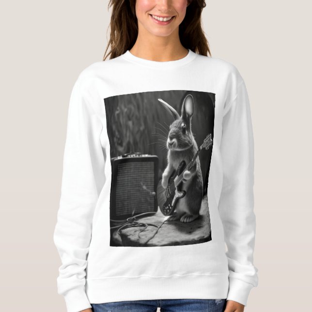 Bunny Spela en Guitar T Shirt (Framsida)
