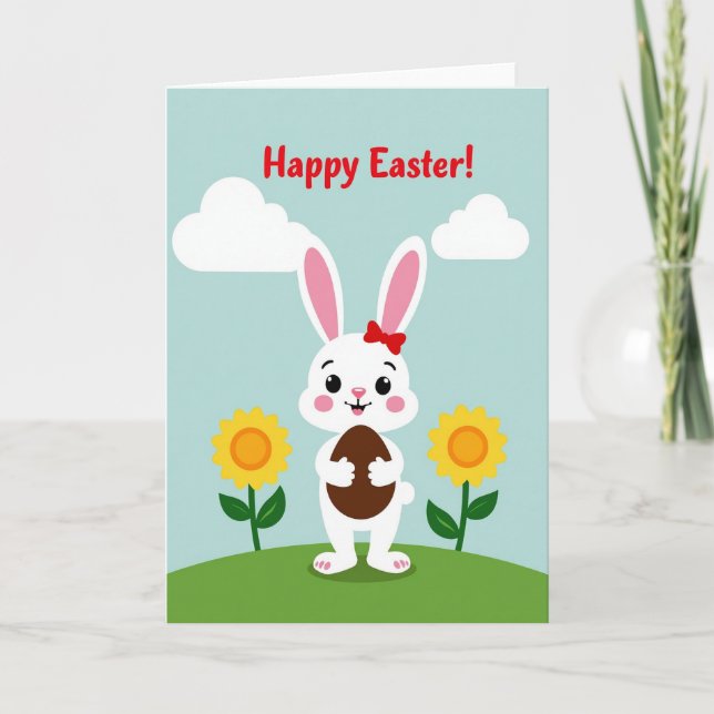 Bunny Springtime Scene Card Kort (Framsida)