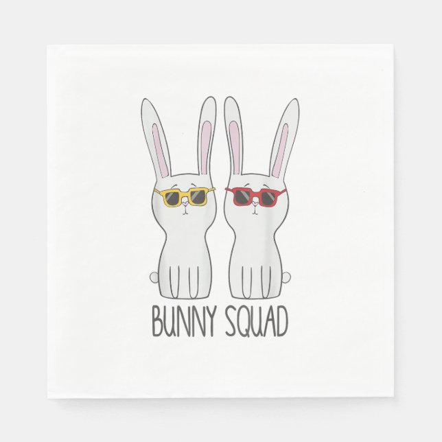 Bunny Squad Funny Cute Pet Rabbit Älskare T Shirt Pappersservett (Framsidan)